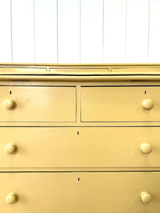 An Antique English Painted Pine Chest of Drawers Dresser c1890