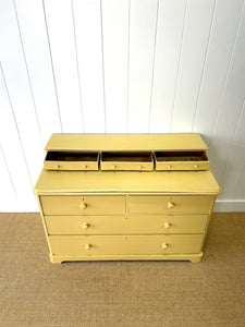 An Antique English Painted Pine Chest of Drawers Dresser c1890