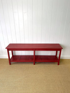 The Tradesmen Table With Shelf - Painted English Country Pine Hall Table 7ft