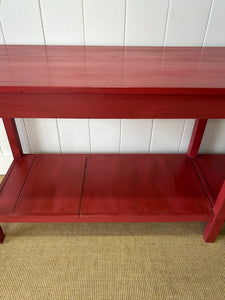 The Tradesmen Table With Shelf - Painted English Country Pine Hall Table 7ft