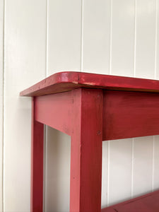 The Tradesmen Table With Shelf - Painted English Country Pine Hall Table 7ft