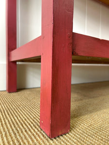 The Tradesmen Table With Shelf - Painted English Country Pine Hall Table 7ft