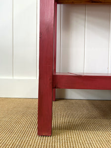 The Tradesmen Table With Shelf - Painted English Country Pine Hall Table 7ft