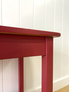 The Tradesmen Table With Shelf - Painted English Country Pine Hall Table 7ft