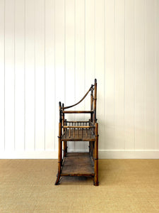 A Charming Vintage Bamboo Etagere Or Bookcase