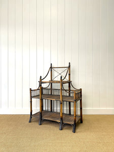 A Charming Vintage Bamboo Etagere Or Bookcase