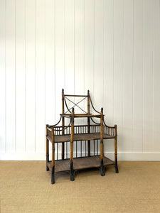 A Charming Vintage Bamboo Etagere Or Bookcase