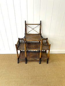 A Charming Vintage Bamboo Etagere Or Bookcase