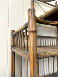 A Charming Vintage Bamboo Etagere Or Bookcase