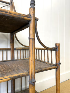 A Charming Vintage Bamboo Etagere Or Bookcase