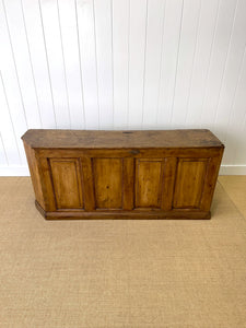 A Large Rustic Antique English Pine Shop Counter c1890