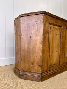 A Large Rustic Antique English Pine Shop Counter c1890