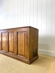 A Large Rustic Antique English Pine Shop Counter c1890