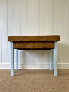 Antique English Country Pine Painted Console Table c1890