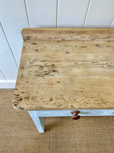 Antique English Country Pine Painted Console Table c1890