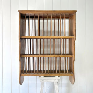 A Beautiful English Pine 19th Century Plate Rack