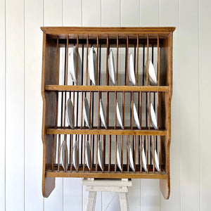 A Beautiful English Pine 19th Century Plate Rack