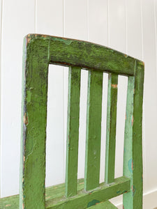 A Pair of Green Painted Scandinavian Pine 19th Century Hall Chairs