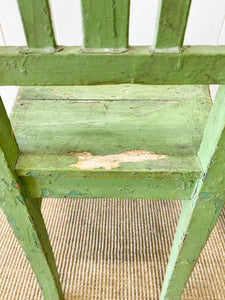 A Pair of Green Painted Scandinavian Pine 19th Century Hall Chairs