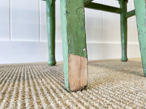 A Pair of Green Painted Scandinavian Pine 19th Century Hall Chairs