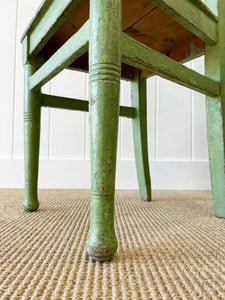 A Pair of Green Painted Scandinavian Pine 19th Century Hall Chairs
