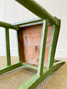 A Pair of Green Painted Scandinavian Pine 19th Century Hall Chairs