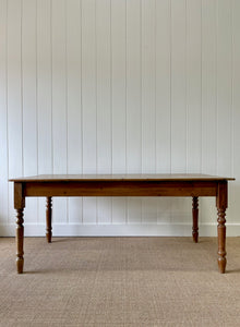 An Antique English Country Pine (almost) 6ft Dining Table
