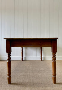 An Antique English Country Pine (almost) 6ft Dining Table