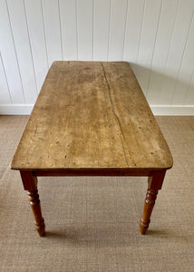 An Antique English Country Pine (almost) 6ft Dining Table