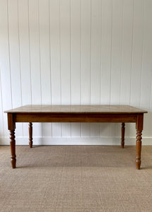 An Antique English Country Pine (almost) 6ft Dining Table