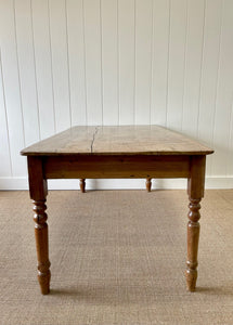 An Antique English Country Pine (almost) 6ft Dining Table