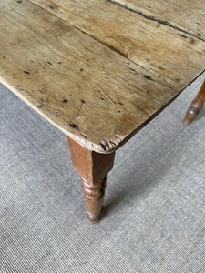 An Antique English Country Pine (almost) 6ft Dining Table