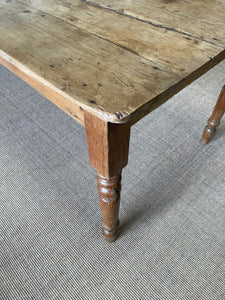 An Antique English Country Pine (almost) 6ft Dining Table