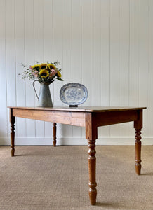 An Antique English Country Pine (almost) 6ft Dining Table