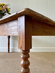 An Antique English Country Pine (almost) 6ft Dining Table