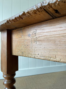 An Antique English Country Pine (almost) 6ft Dining Table