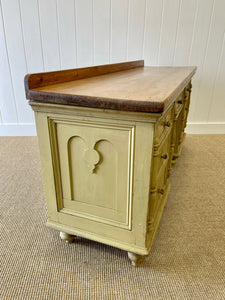 An English Country Pine Painted Sideboard Buffet c1840