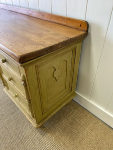 An English Country Pine Painted Sideboard Buffet c1840