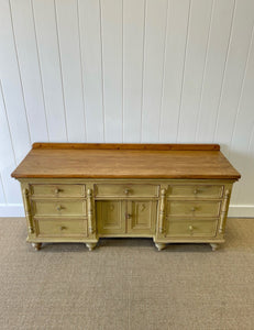 An English Country Pine Painted Sideboard Buffet c1840