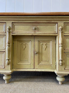 An English Country Pine Painted Sideboard Buffet c1840