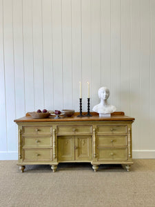 An English Country Pine Painted Sideboard Buffet c1840