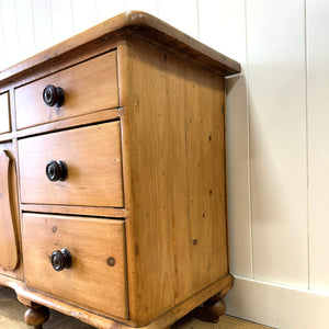 An English Country 7 Drawer Pine Buffet or Sideboard
