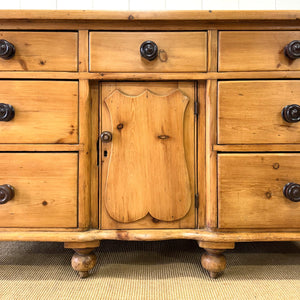 An English Country 7 Drawer Pine Buffet or Sideboard