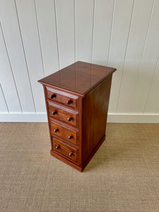 An Narrow Antique English Mahogany Chest of Drawers c1890