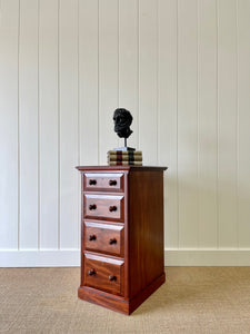 An Narrow Antique English Mahogany Chest of Drawers c1890