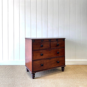 An Antique English Mahogany Chest of Drawers Dresser Tulip Feet c1890