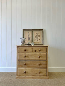 A Large English Pine Chest of Drawers Dresser c1890