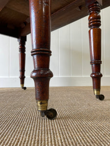 English Mahogany Drop Leaf Table on Casters c1890