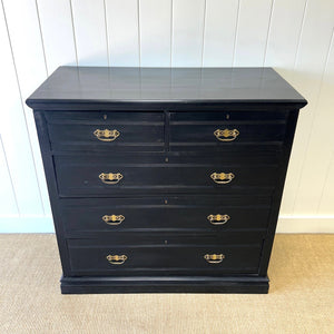 A Large Ebonized English Walnut Chest of Drawers Dresser c1890