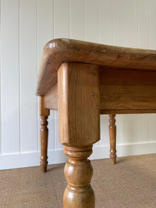 Vintage English Country Pine Waxed 4ft Dining Harvest Table